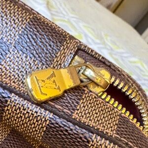 Louis Vuitton Brown and Gold Checkered Shoulder Bag
